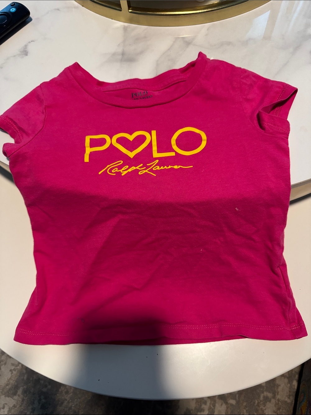 Polo by Ralph Lauren Bright Pink Tee with Yellow Logo